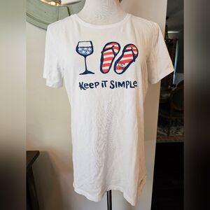 Life Is Good Women’s Size Medium White Crusher Lite Keep It Simple Shirt Summer